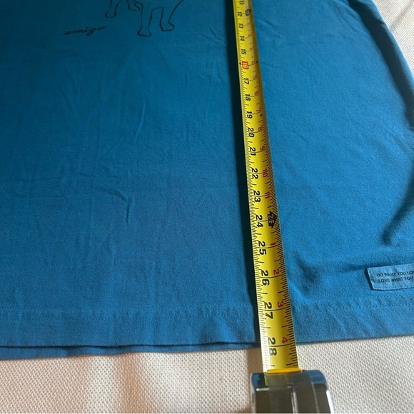 Life is Good Amigo Dog Crusher tee sz Medium Blue Unisex Cotton Peru - Picture 6 of 10
